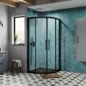 Apex Matt Black Quadrant Shower Enclosure 900 x 900mm - Insitu