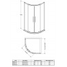 Apex Matt Black Quadrant Shower Enclosure 900 x 900mm - Technical Drawing
