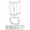 Apex Chrome Offset Quadrant Shower Enclosure 1000 x 800mm  - Technical Drawing