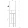Matt Black 700mm Abstract Frame Wetroom Screen with Ceiling Posts - Technical Drawing