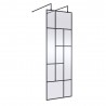 Matt Black 700mm Abstract Frame Wetroom Screen with Support Bars - Main