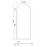 Outer Framed Matt Black 800mm Arched Wetroom Screen - Technical Drawing