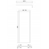 Outer Framed Matt Black 700mm Outer Framed Wetroom Screen with Support Bar - Technical Drawing