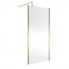 Outer Framed Brushed Brass 1000mm Outer Framed Wetroom Screen with Support Bar - Main