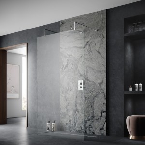 Freestanding 8mm Wetroom Shower Screens with Feet 1950mm(H) - Chrome