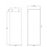 700mm Wetroom Screen with Chrome Support Arms and H Feet - Technical Drawing