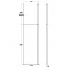 700mm Wetroom Screen with Double Chrome Ceiling to Floor Poles - Technical Drawing