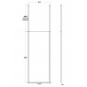 800mm Wetroom Screen with Double Chrome Ceiling to Floor Poles - Technical Drawing