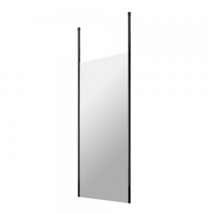 700mm x 1950mm Wetroom Screen with Black Ceiling Posts - Main