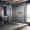 700mm Framed Wetroom Screen with Support Bar - Insitu