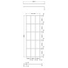 700mm Framed Wetroom Screen with Support Bar - Technical Drawing
