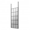 700mm x 1950mm Black Framed Wetroom Screen with Ceiling Posts - Main
