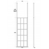 700mm x 1950mm Black Framed Wetroom Screen with Ceiling Posts - Technical Drawing