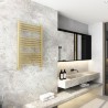 500mm (w)  x 800mm (h) Electric "Straight Brushed Brass" Towel Rail (Single Heat Or Thermostatic Option)