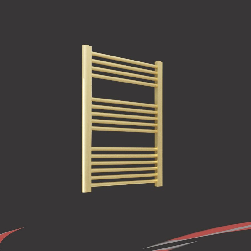 500mm (w)  x 800mm (h) "Straight Brushed Brass" Towel Rail