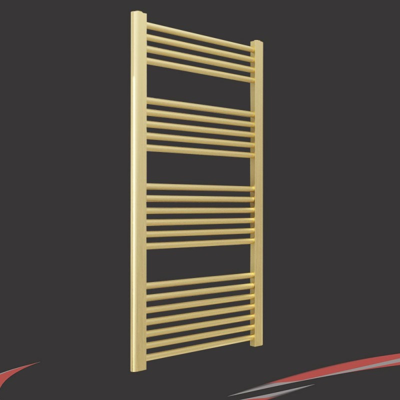 500mm (w)  x 1200mm (h) "Straight Brushed Brass" Towel Rail