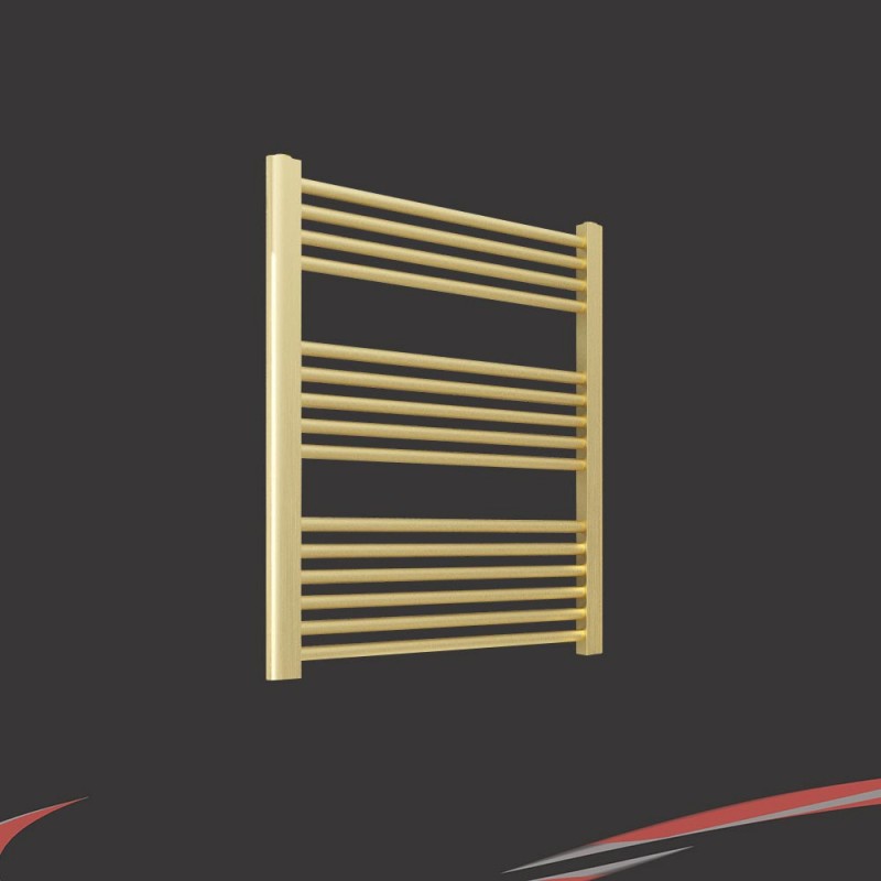 600mm (w)  x 800mm (h) "Straight Brushed Brass" Towel Rail