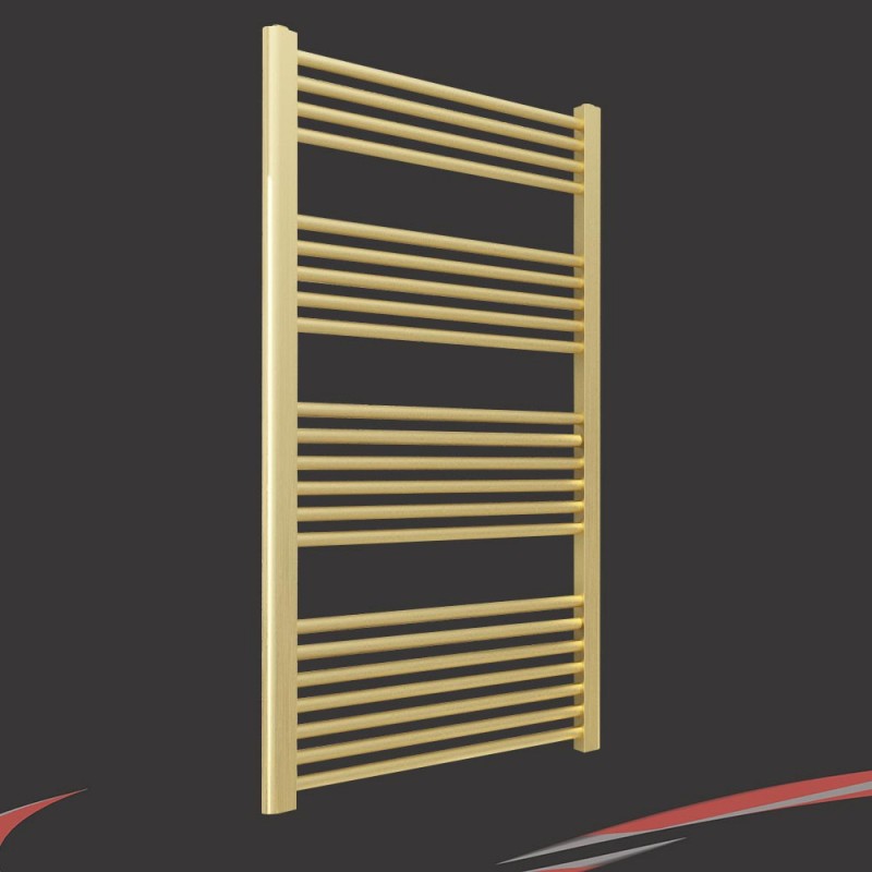 600mm (w)  x 1200mm (h) "Straight Brushed Brass" Towel Rail