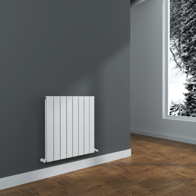 558mm (w) x 600mm (h) "Corwen" Double Panel White Vertical Aluminium Radiator