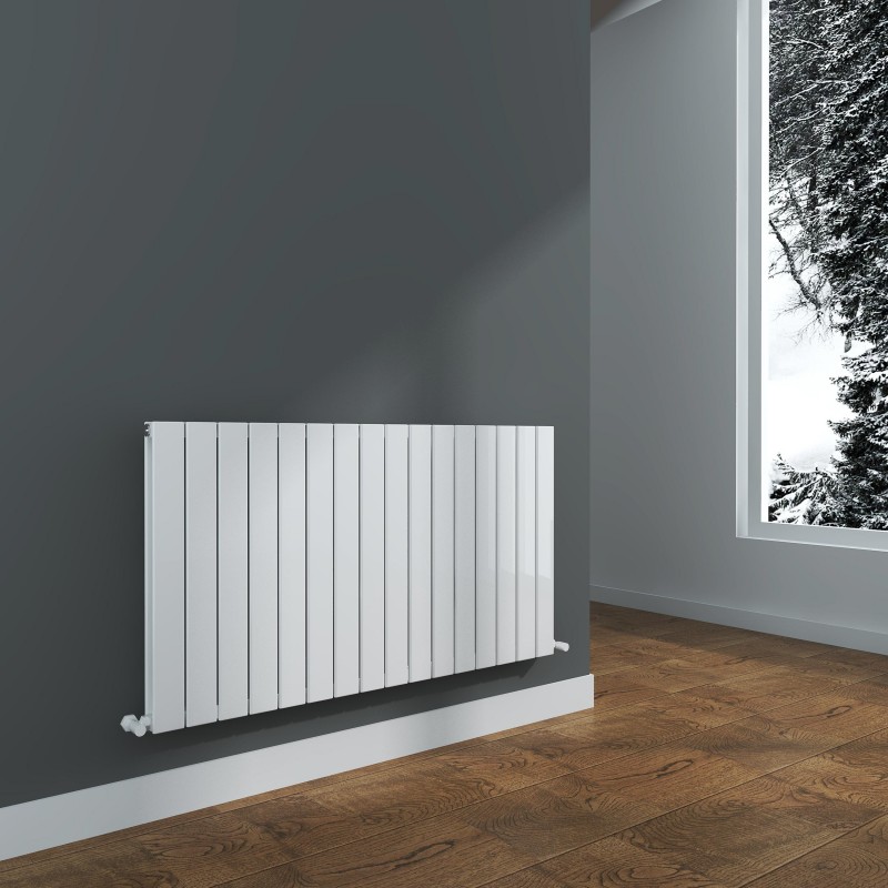 1180mm (w) x 600mm (h) "Corwen" Double Panel White Vertical Aluminium Radiator