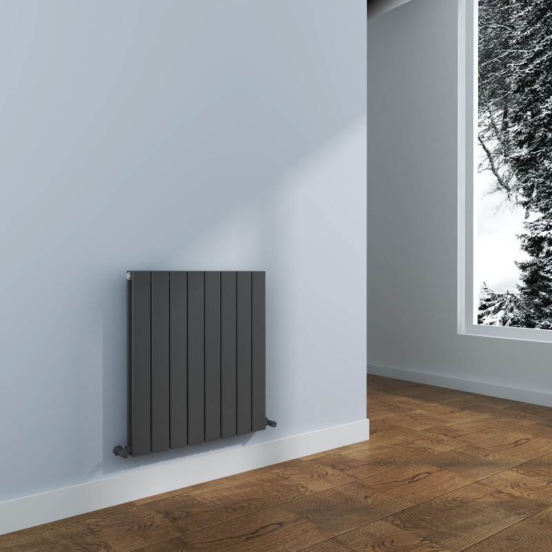 558mm (w) x 600mm (h) "Corwen" Double Panel Anthracite Vertical Aluminium Radiator