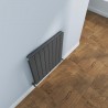 558mm (w) x 600mm (h) "Corwen" Double Panel Anthracite Vertical Aluminium Radiator