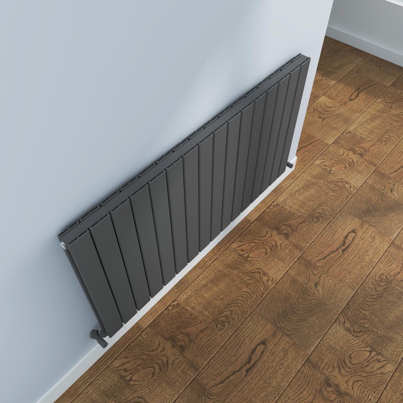 1180mm (w) x 600mm (h) "Corwen" Double Panel Anthracite Horizontal Aluminium Radiator