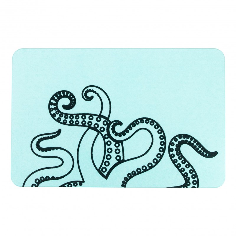 Octopus Tentacles Aqua Blue Stone Non Slip Bath Mat