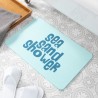 Sea Sand Shower Aqua Blue Stone Non Slip Bath Mat