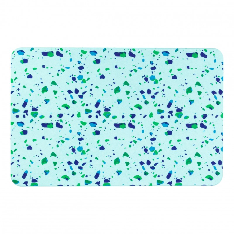 Terrazzo Aqua Blue Stone Non Slip Bath Mat