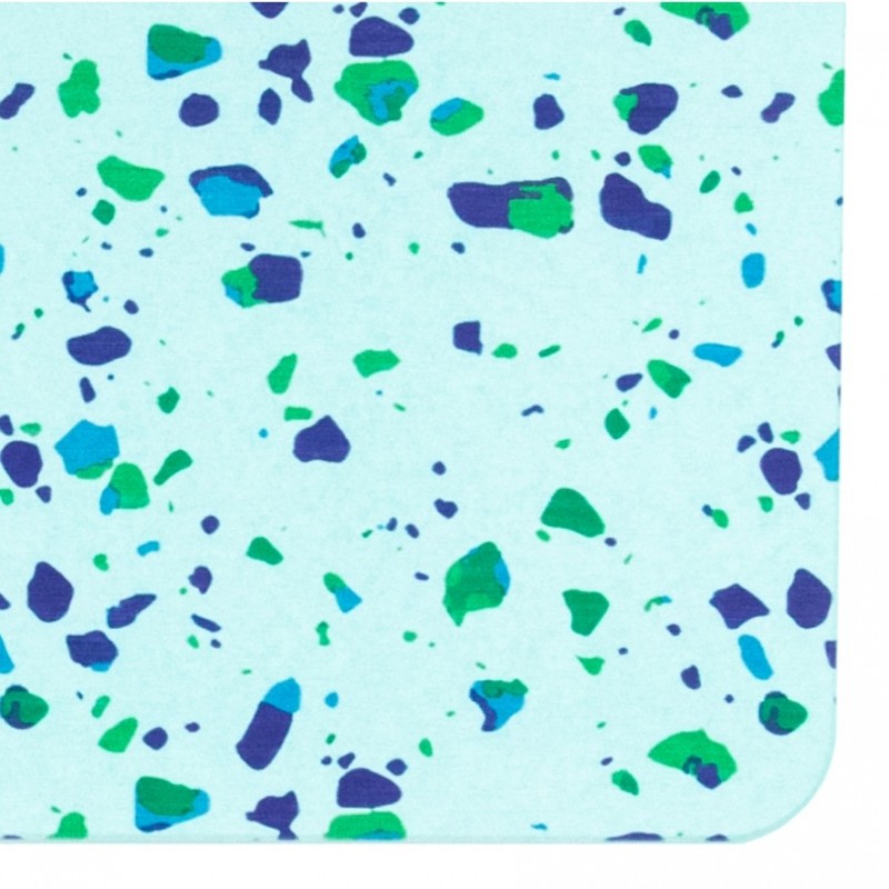 Terrazzo Aqua Blue Stone Non Slip Bath Mat