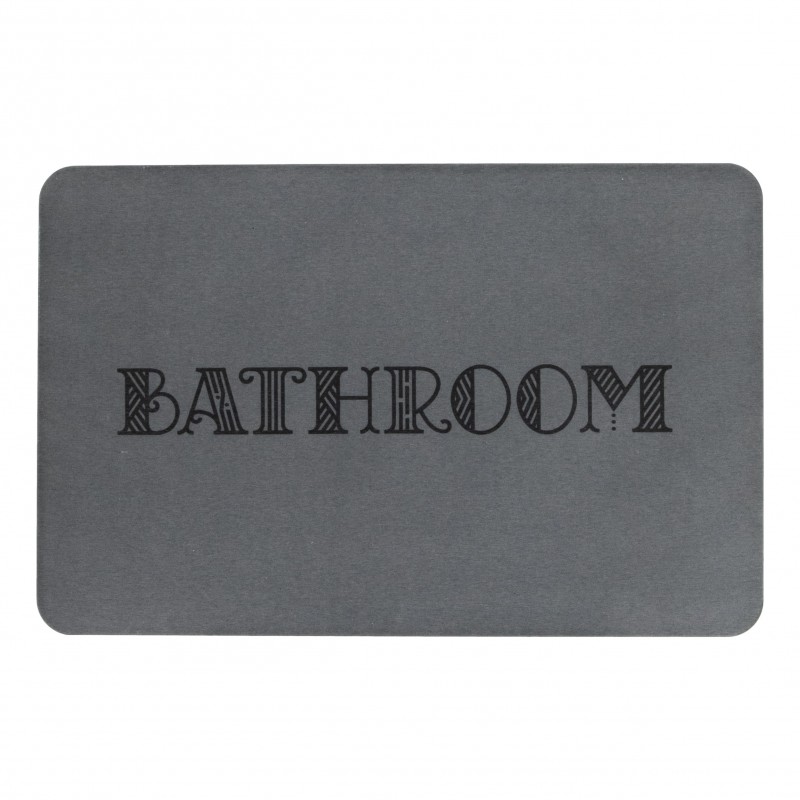 Bathroom Grey Stone Non Slip Bath Mat