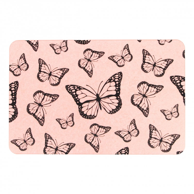 Butterfly Pink Stone Non Slip Bath Mat