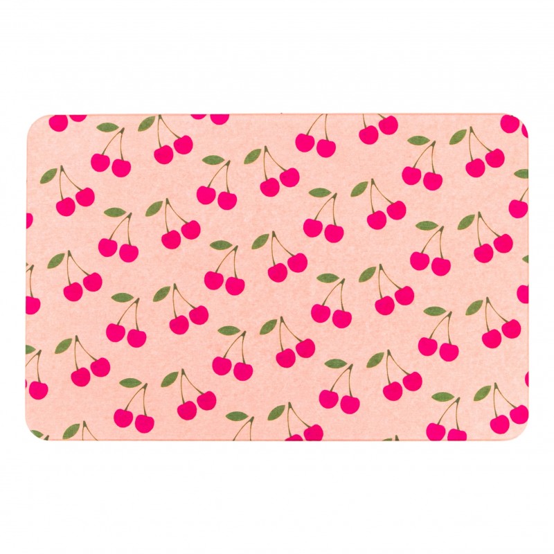 Cherries Pink Stone Non Slip Bath Mat