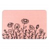Floral Lines Pink Stone Non Slip Bath Mat
