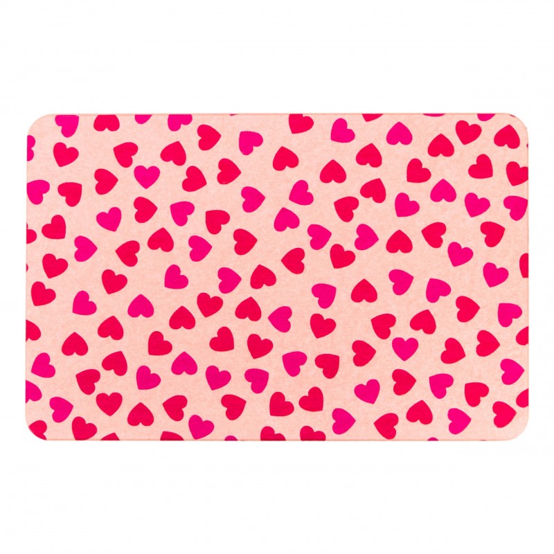 Hearts Pink Stone Non Slip Bath Mat