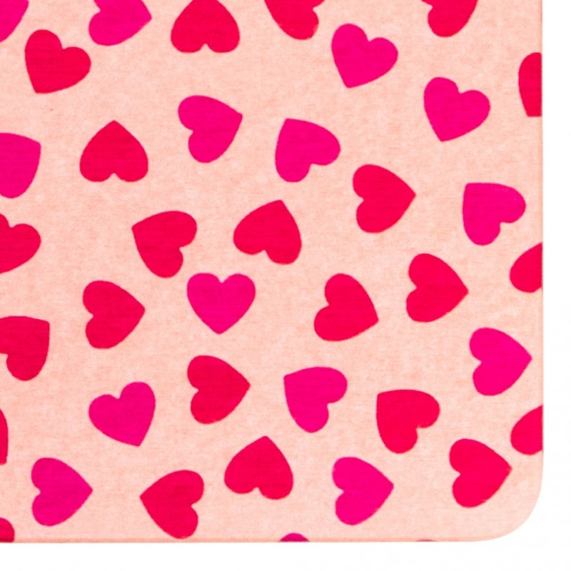 Hearts Pink Stone Non Slip Bath Mat