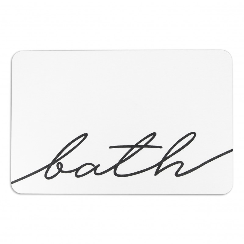 Bath Scribble White Stone Non Slip Bath Mat