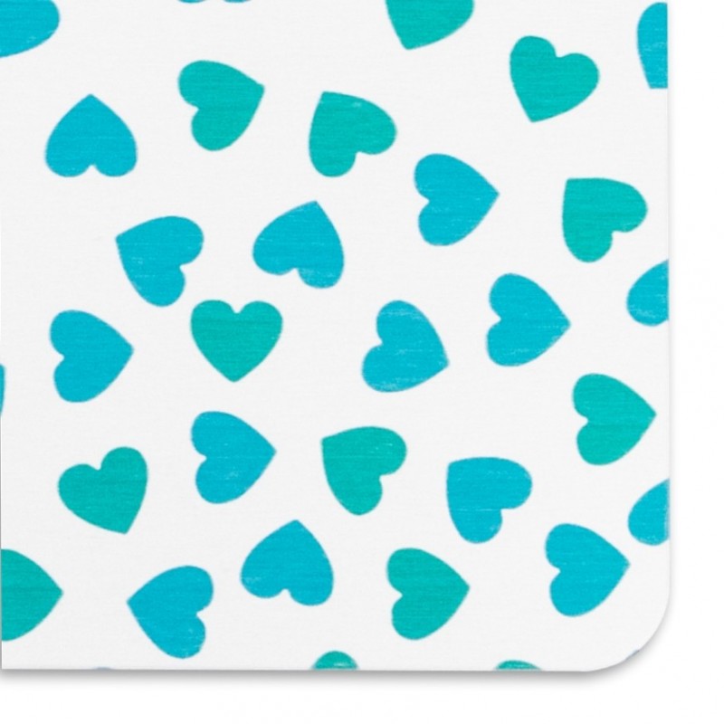 Blue Hearts White Stone Non Slip Bath Mat