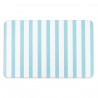 Blue Stripe Pattern White Stone Non Slip Bath Mat