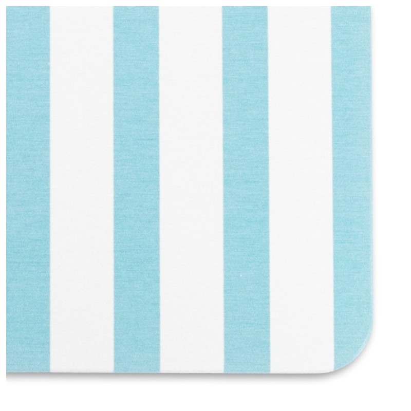 Blue Stripe Pattern White Stone Non Slip Bath Mat