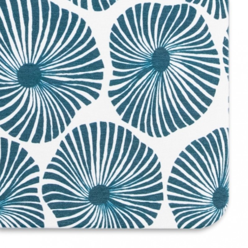 Blue Swirl White Stone Non Slip Bath Mat