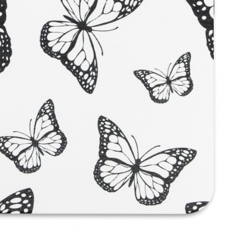 Butterfly White Stone Non Slip Bath Mat