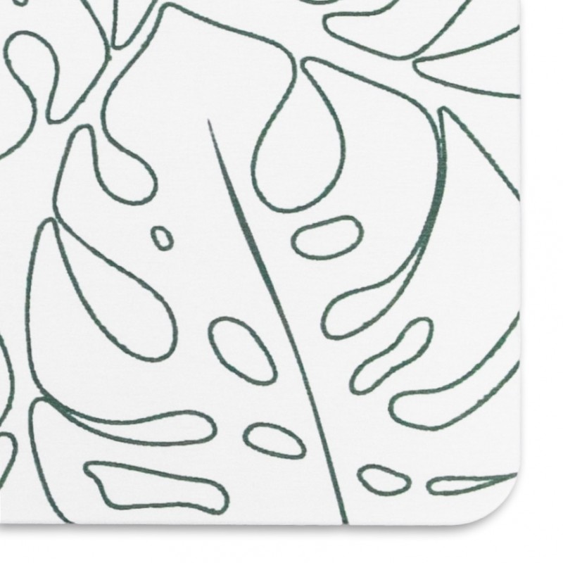 Monstera White Stone Non Slip Bath Mat