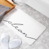 Clean Scribble White Stone Non Slip Bath Mat