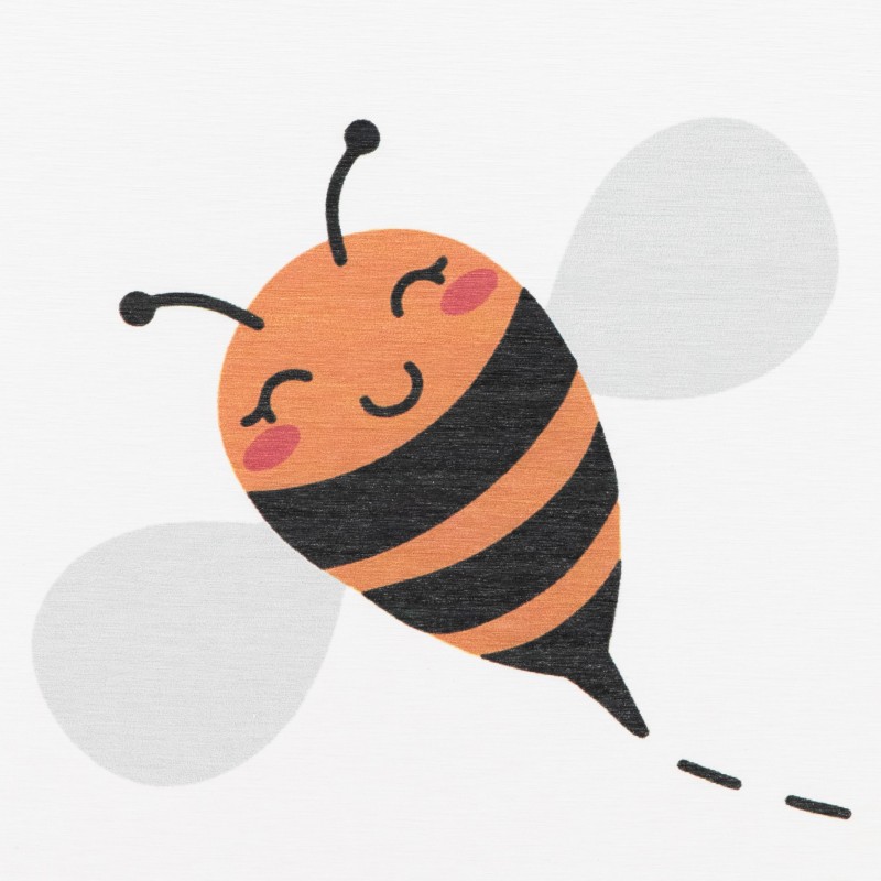 Cute Bee White Stone Non Slip Bath Mat