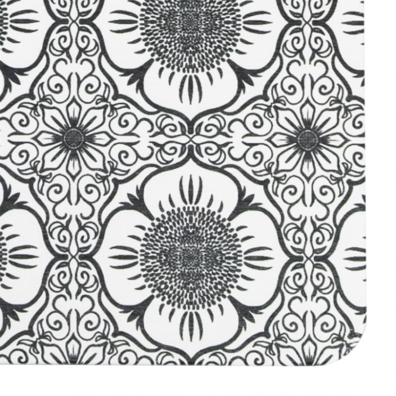 Flower Pattern White Stone Non Slip Bath Mat