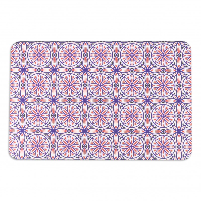 Geometric White Stone Non Slip Bath Mat