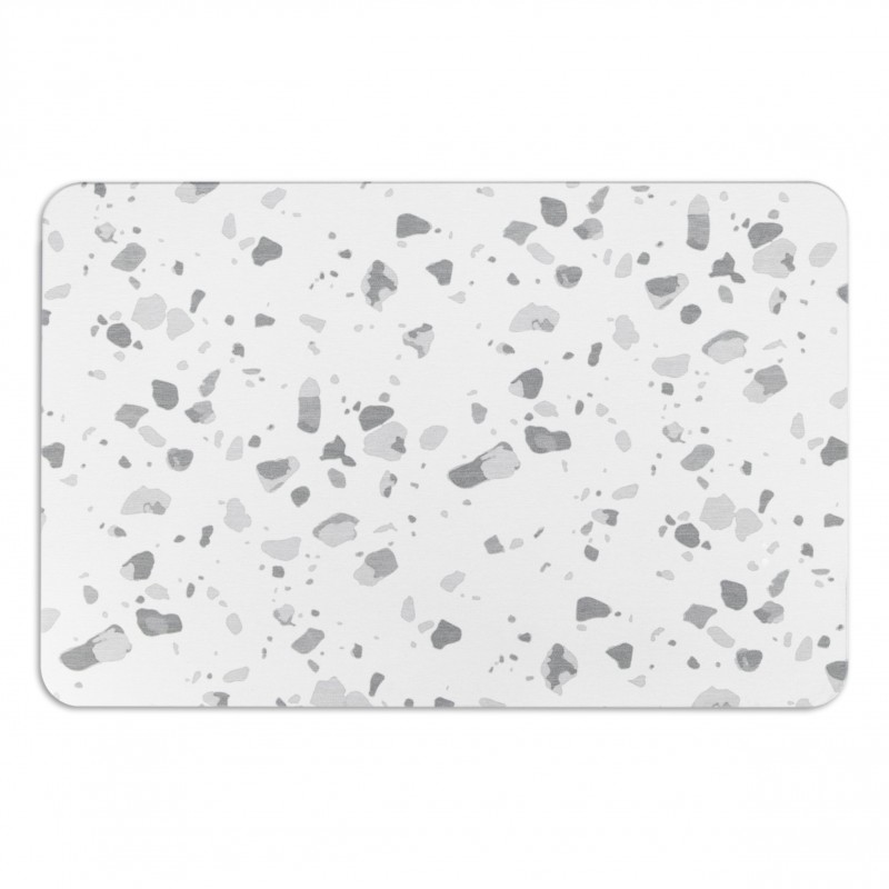 Terrazzo Grey White Stone Non Slip Bath Mat