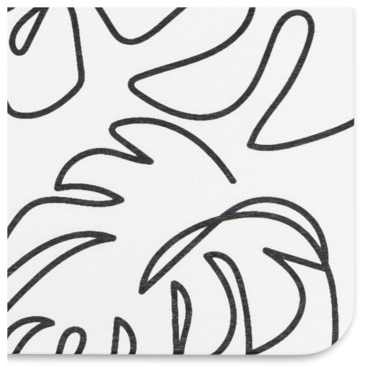 Monstera Lines White Stone Non Slip Bath Mat